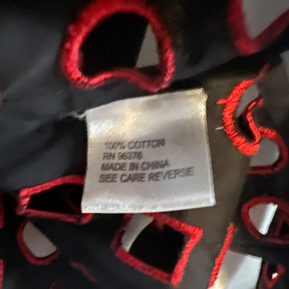 Samuel Dong Button Up Shirt Womens Small Black Red Geometric Cutout - Picture 9 of 11